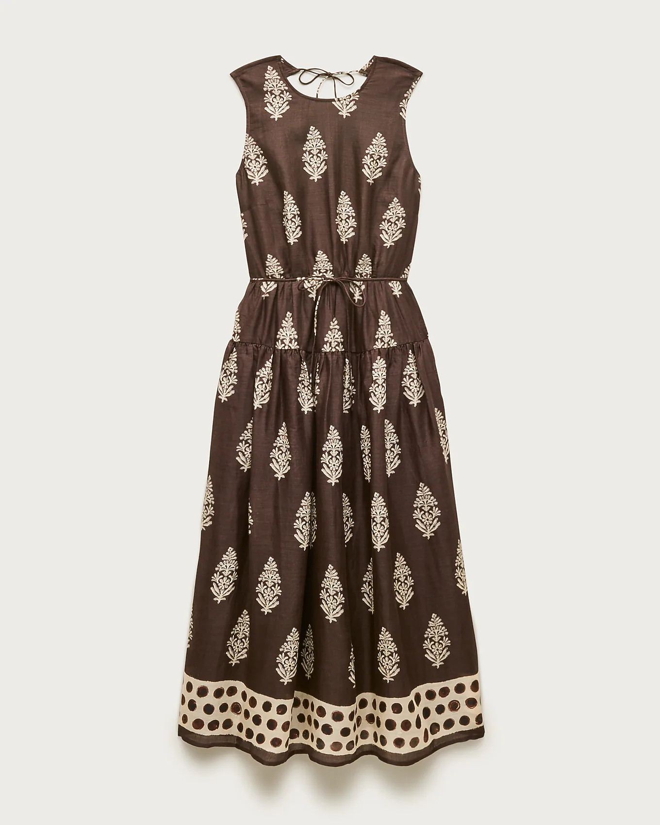 Open-back dress in cocoa block print | J. Crew US