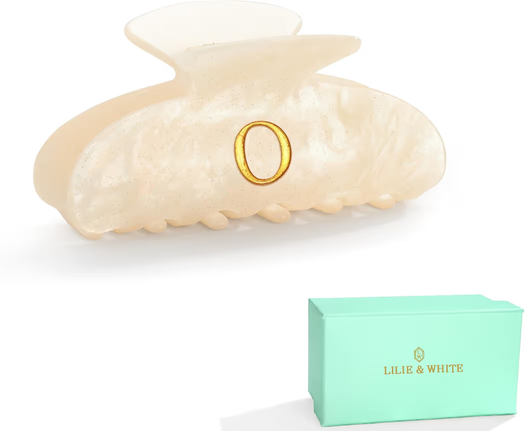 LILIE&WHITE Acrylic Letter Hair Clips For Women Stylish O Initial Hair Claw Alphabet Hair Clip Fa... | Amazon (US)