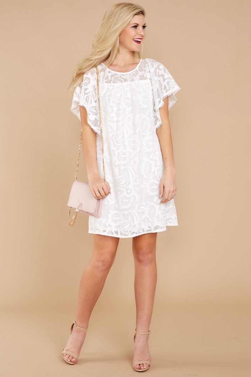 Don't Waste My Time White Lace Dress | Red Dress 