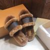 2020 Women Lock IT Flat Mule Mink fur Slipper Cognac Brown Patent Canvas Slides Sandals Winter Bo... | DHGate