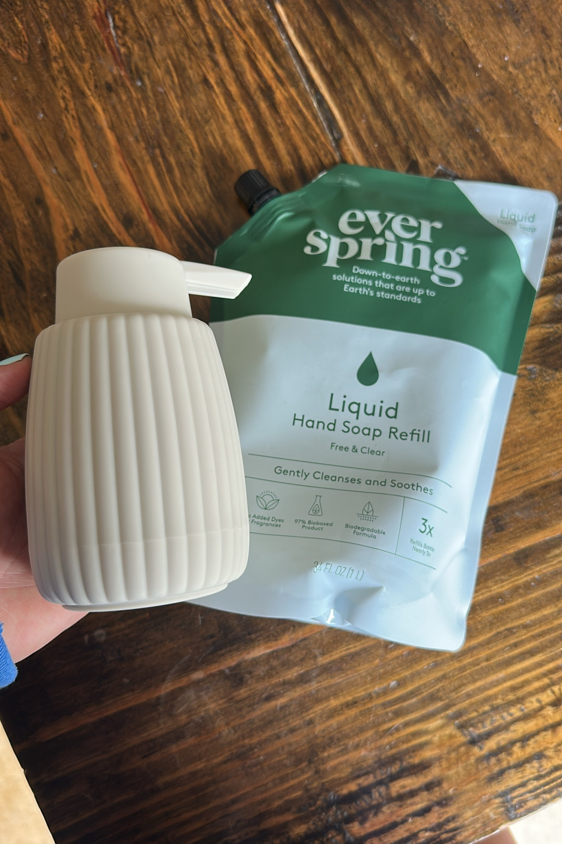 My fave (kid friendly) soap dispenser & soap refill. The spout makes it so easy!

#LTKFamily #LTKHome