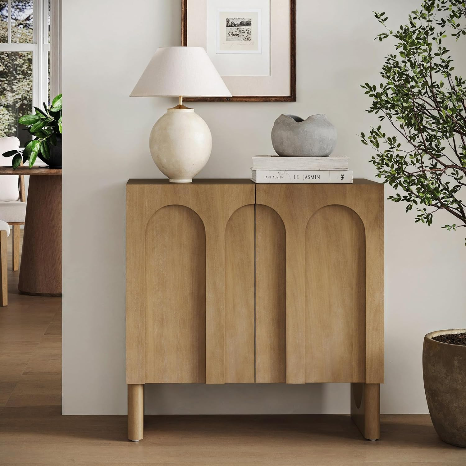 Nathan James Jett Mid Century Modern Wood Credenza Storage Cabinet, Modular Arched Door Cabinet w... | Amazon (US)
