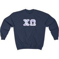Chi Omega Printed Sorority Letter Crewneck Sweatshirt | Cotton Candy Tie-Dye | Etsy (US)