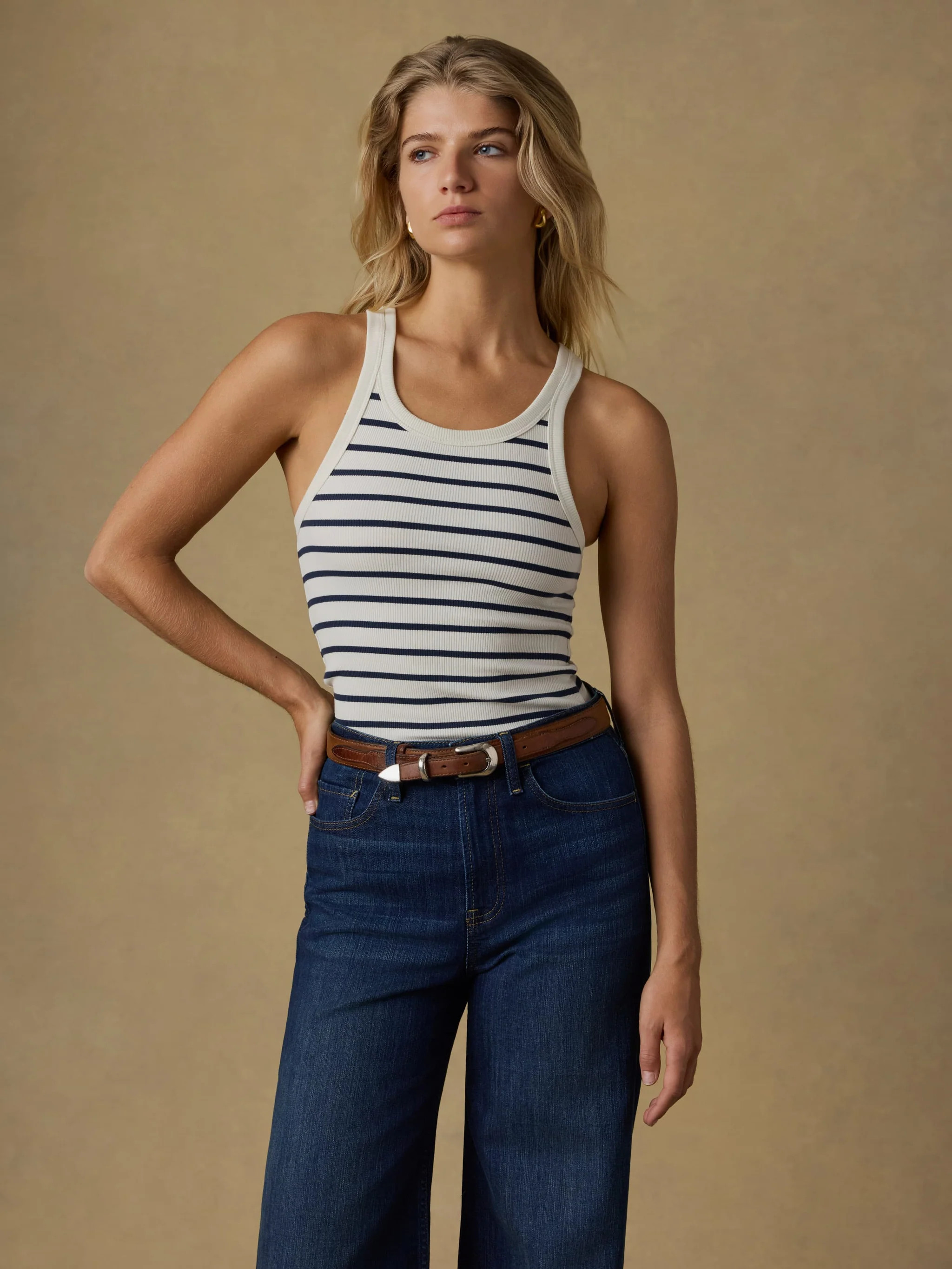 Surfside Rib Tank - Salt Air Stripe | Faherty