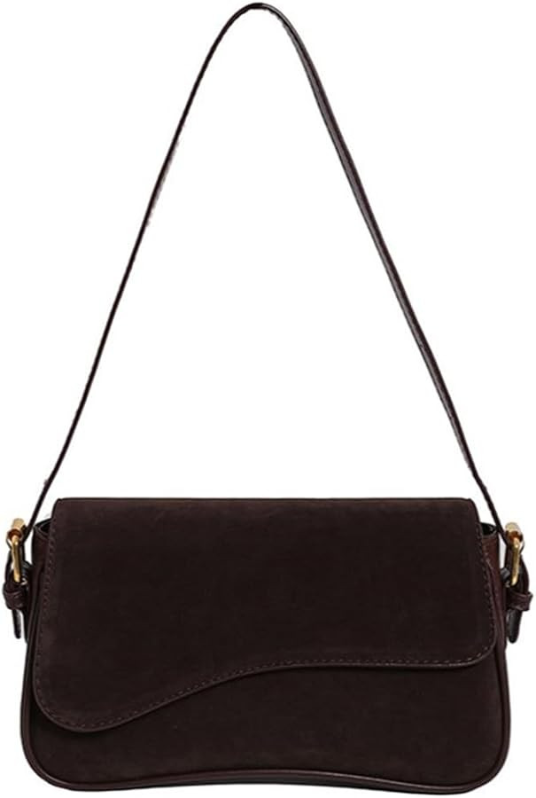 Women's Shoulder Bag Suede Handbag Underarm Purse Tote Bag Brown Suede Purse Y2K Crossbody Bag wi... | Amazon (US)
