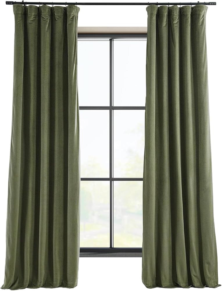 HPD Half Price Drapes Signature Velvet Thermal Blackout Curtains for Living Room 96 Inch Long (1 ... | Amazon (US)