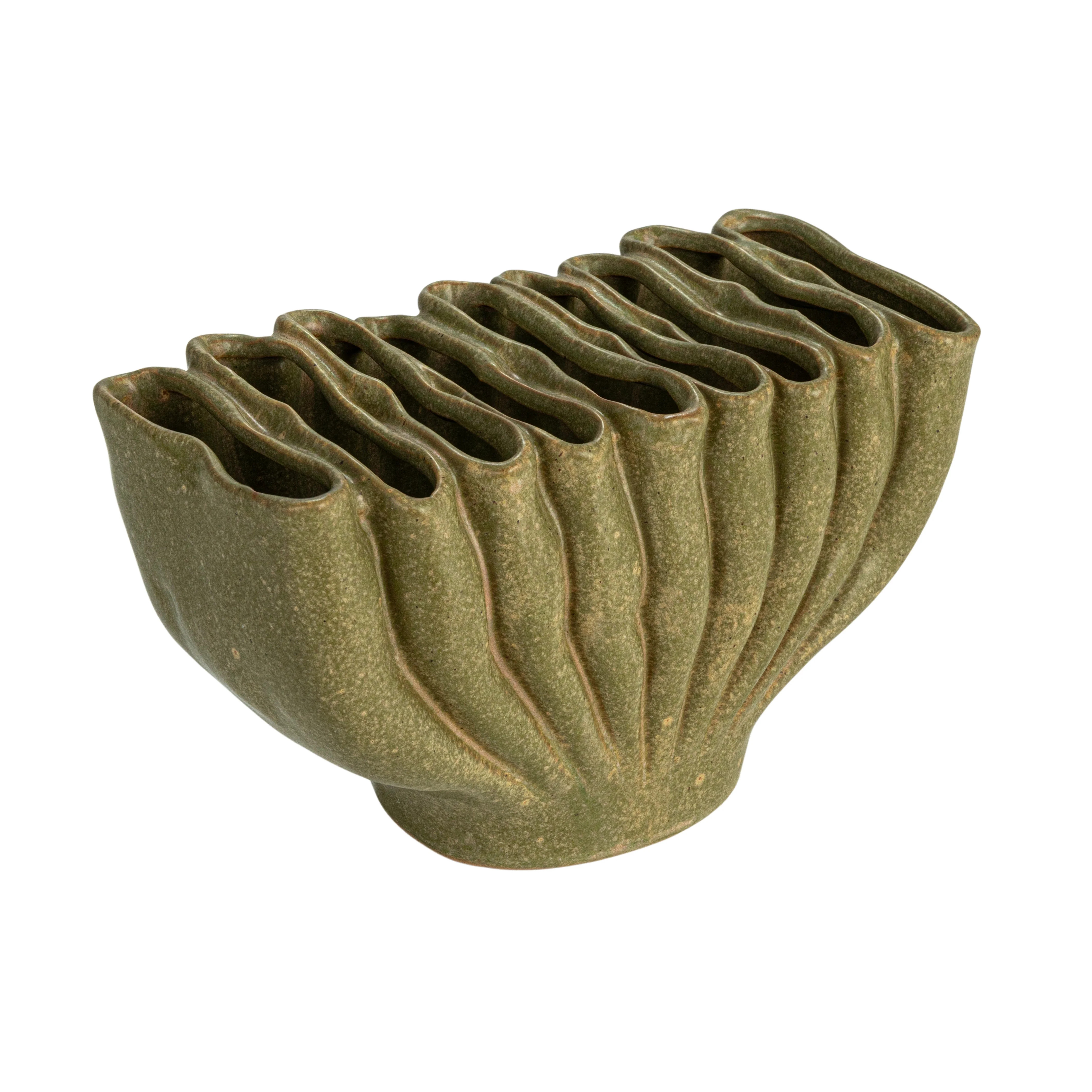 Creative Co-Op Decorative Stoneware Sculptural Vase with 9 Sections, Green - Walmart.com | Walmart (US)