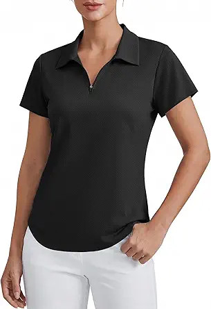 PINSPARK Womens Golf Shirt Short Sleeve UPF 50+ Tennis Polo Shirts 1/4 Zip Up Collared Quick Dry ... | Amazon (US)