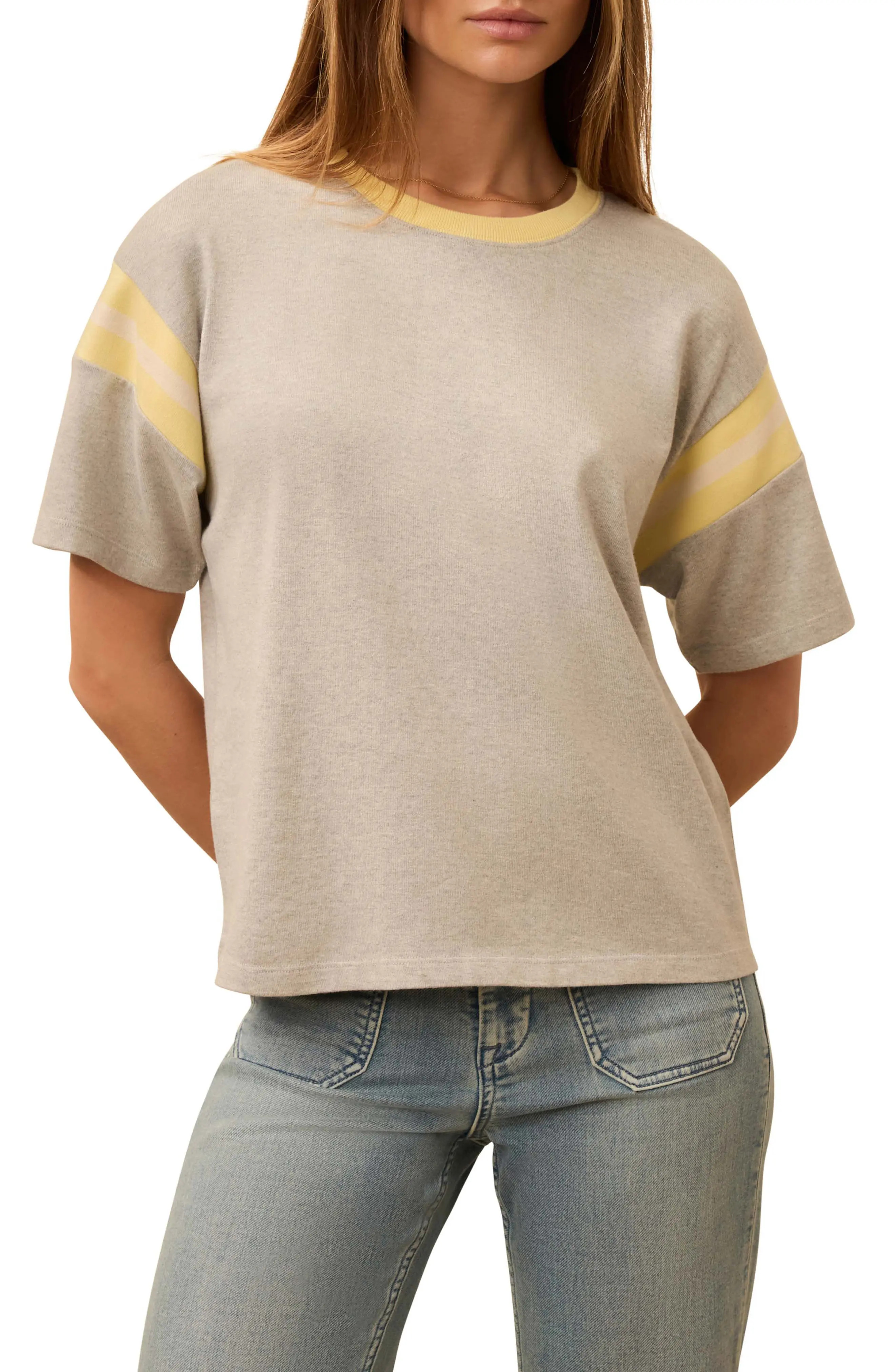 Throwback Stripe Sleeve Organic Cotton T-Shirt (Women) | Nordstrom | Nordstrom