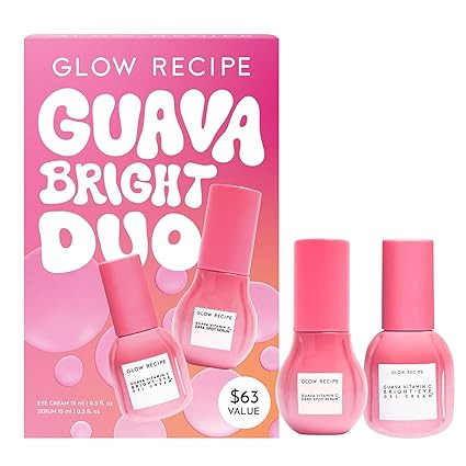 Glow Recipe Guava Brightening Korean Skincare Gift Set - Vitamin C Under Eye Cream Treatment + Hy... | Amazon (US)