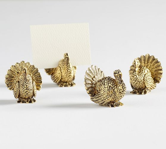 Gold Turkey Place Card Holders - Set of 4 | Pottery Barn (US)