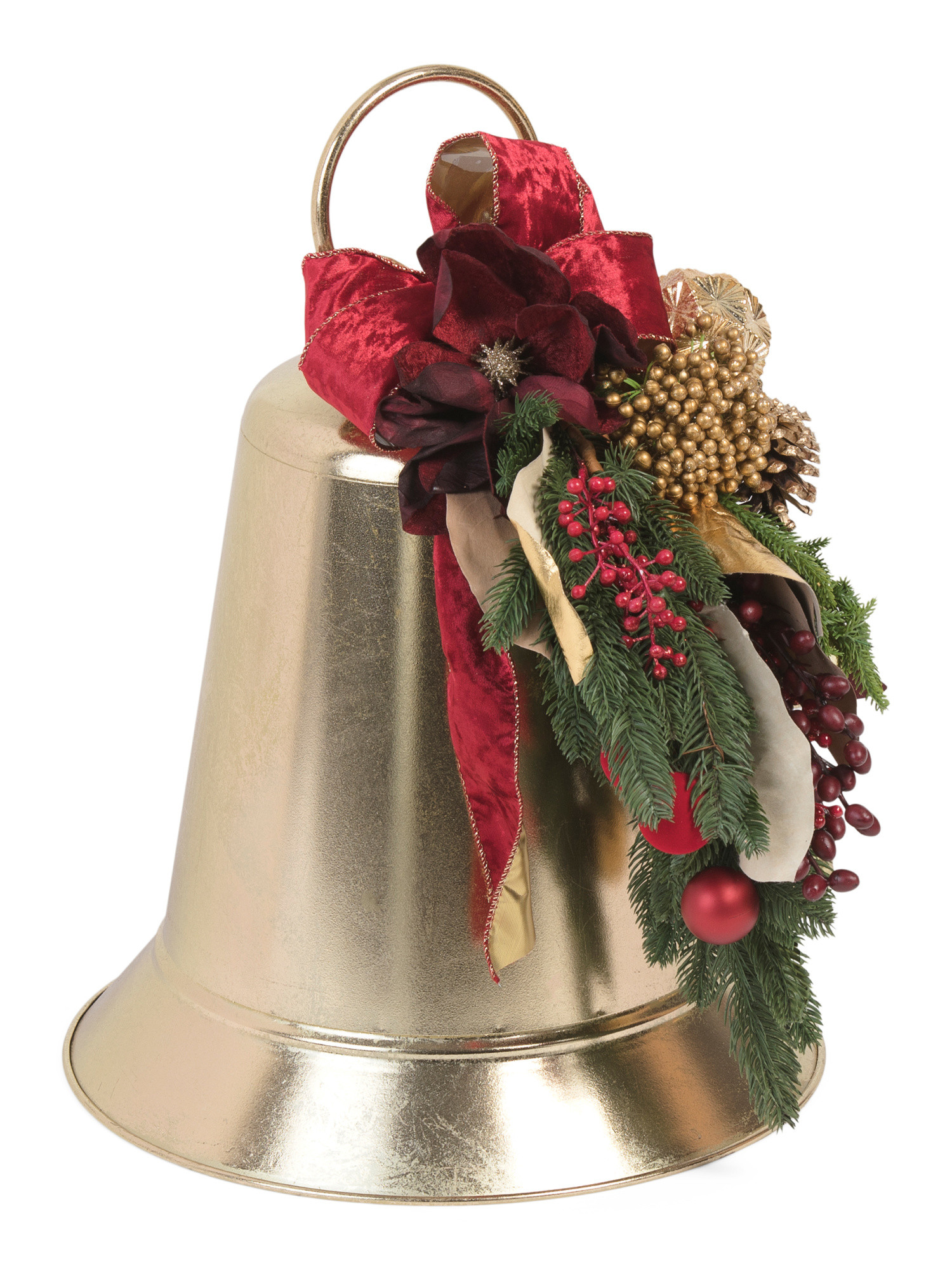 22in Bell With Magnolia Leaves Ornaments And Velvet Bow | Plants & Planters | Marshalls | Marshalls
