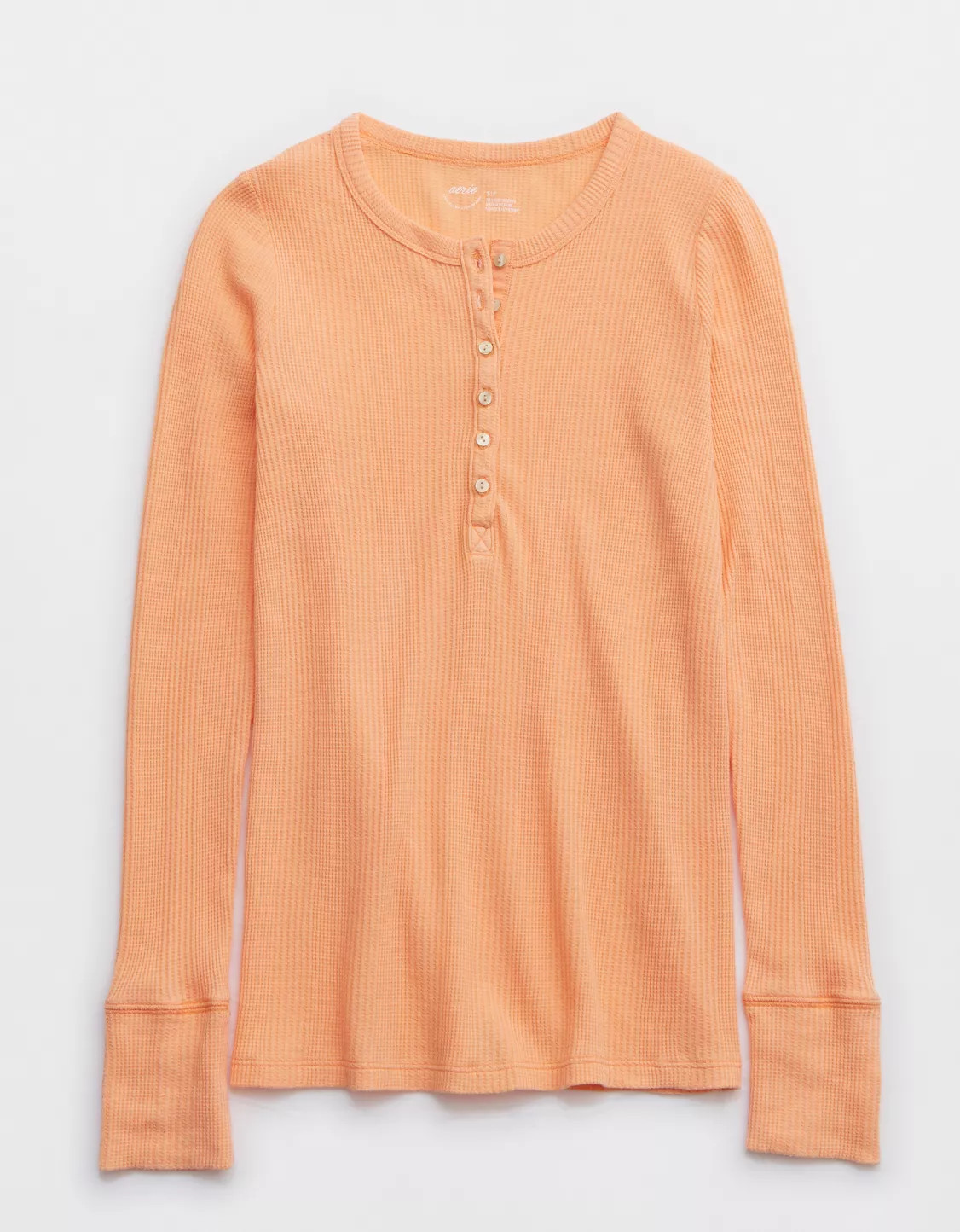 Aerie Waffle Rib Long Sleeve Henley T-Shirt | Aerie
