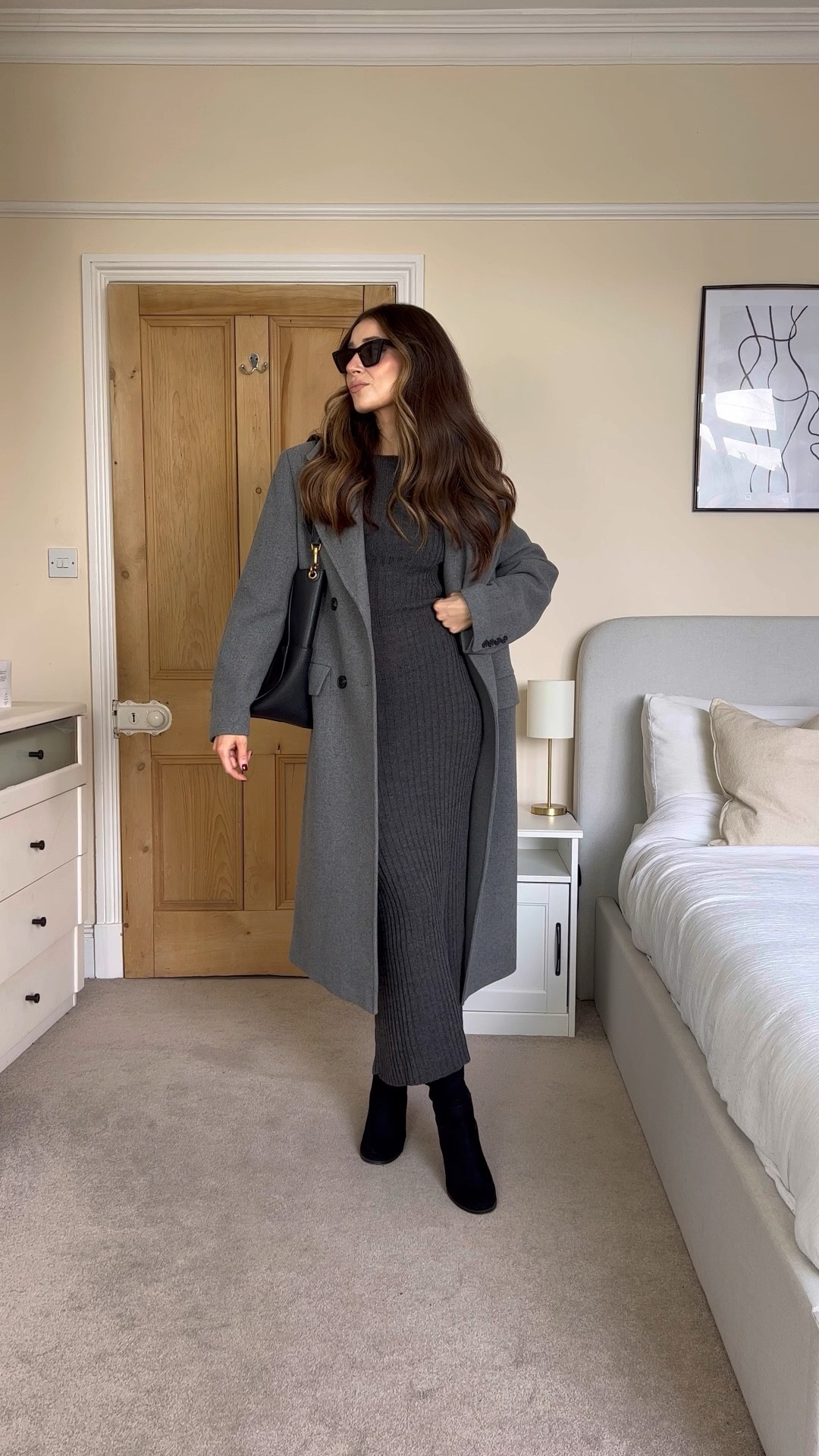 Styling the grey tend with a grey coat, grey knitted dress, black suede knee high boots, cat eye sunglasses ✨ Autumn outfit, winter outfit, grwm ✨ 

#LTKSeasonal #LTKeurope