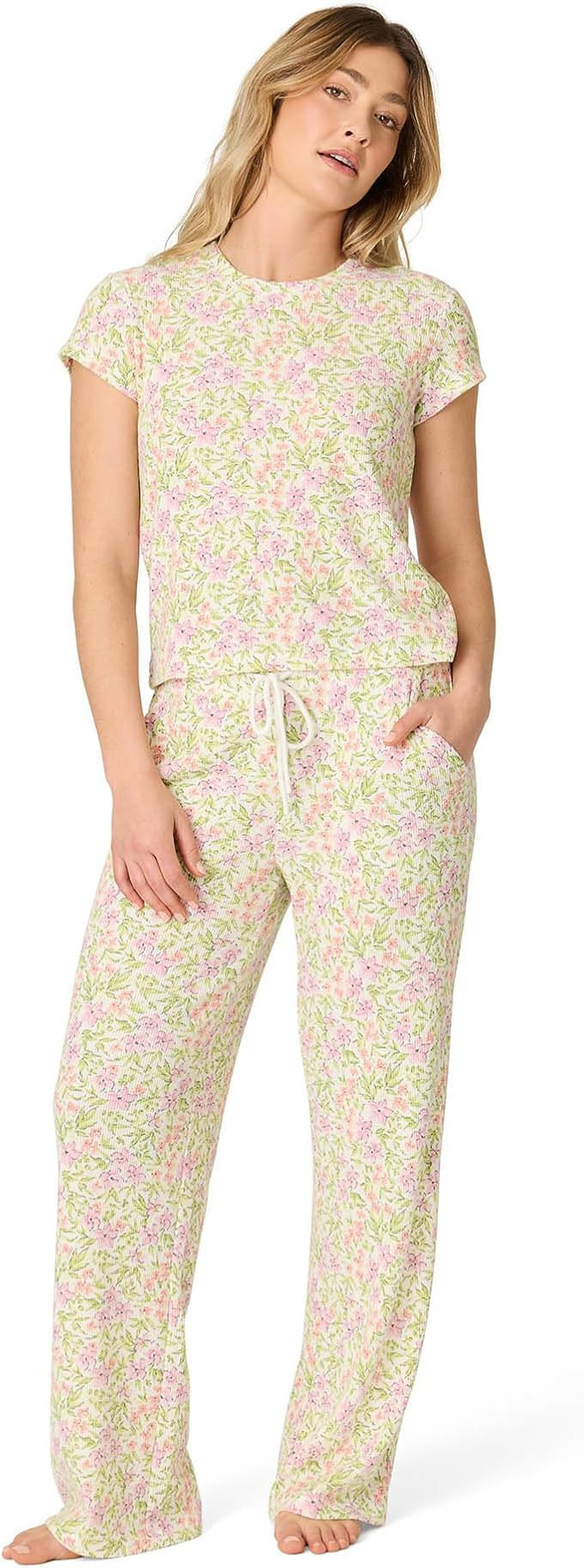 PJ Salvage Women's [Amazon Exclusive] Airy Waffle Pajama 2-piece Pj Set | Amazon (US)