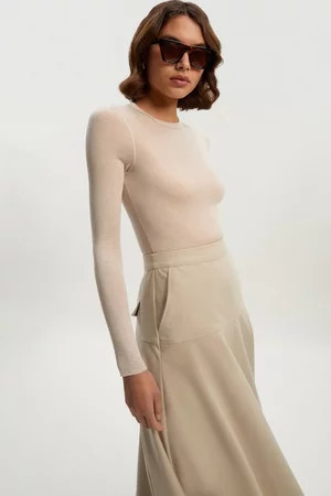 Wool Blend Crew Neck Long Sleeve Top | Karen Millen UK + IE + DE + NL