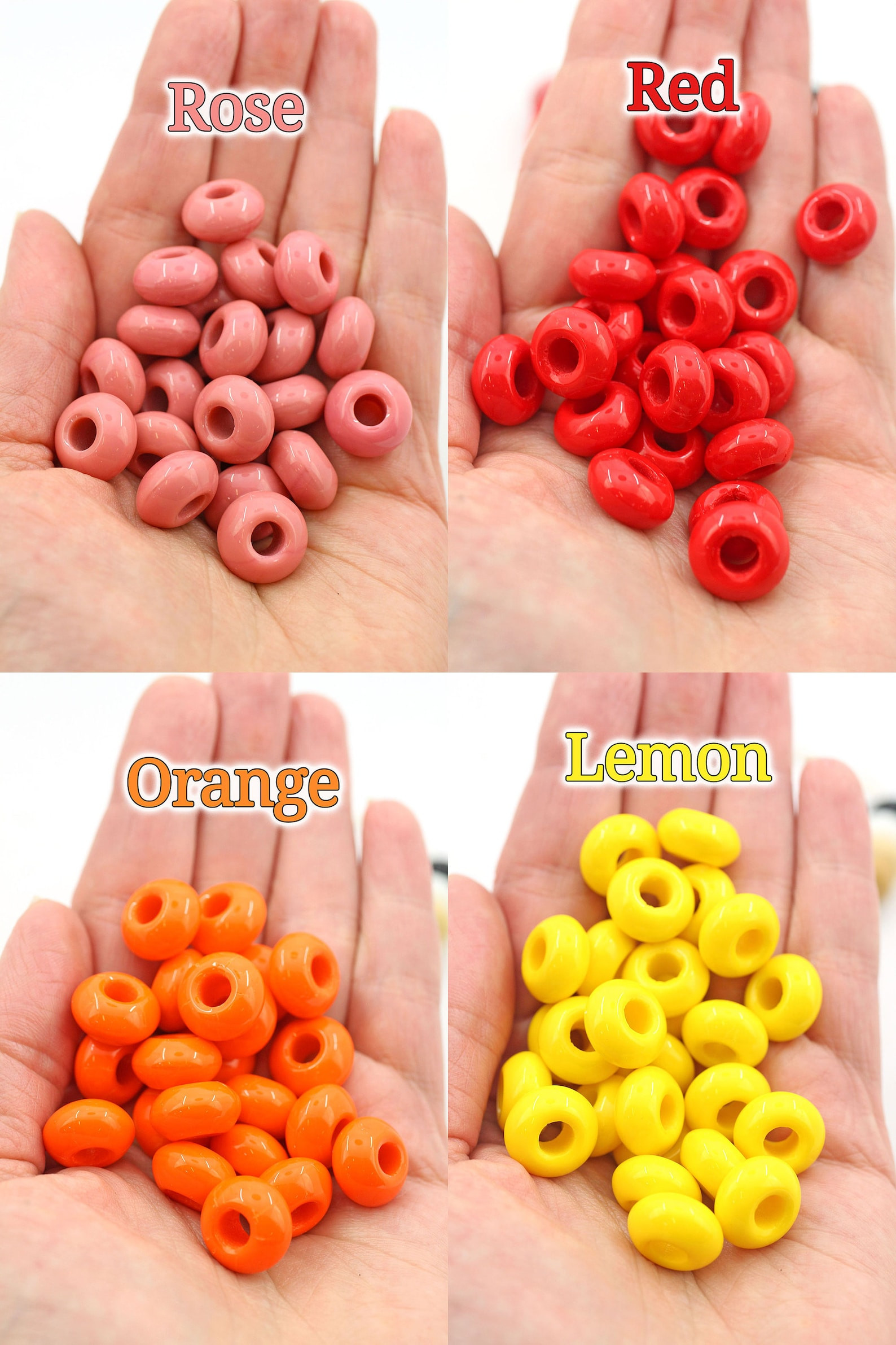 Large Hole Czech Glass Euro Beads, Rainbow Beads, 14x7mm, Beaded Jewelry Making, DIY Crafts, Foca... | Etsy (US)