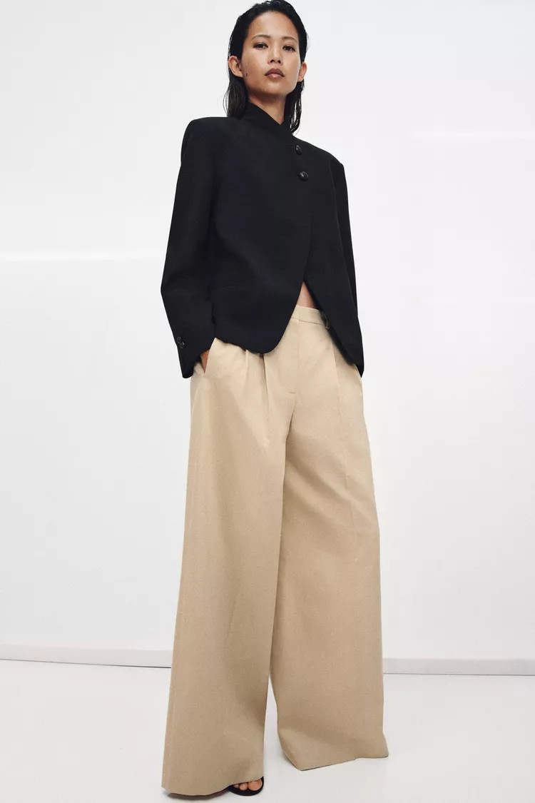 ZW COLLECTION HIGH-WAIST CROPPED PANTS | Zara US
