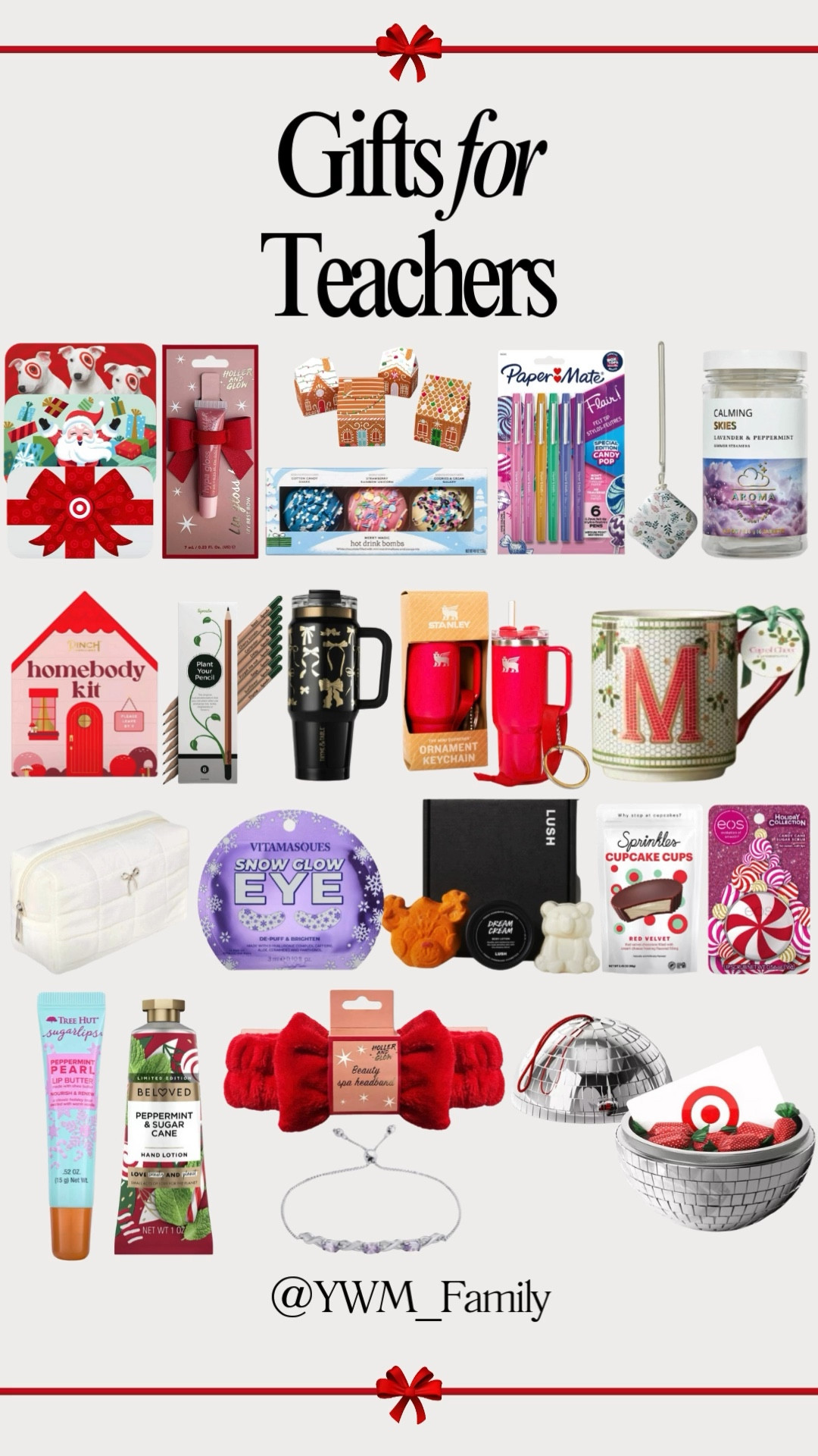 🎁 Thoughtful Holiday Gifts for Teachers🎄
🎯 Bullseye Trio GiftCard - Versatile gift🎯 #TeacherGifts #GiftCardIdeas

🎅 Santa Surprise GiftCard - Festive cheer 🎅 #HolidayGifts #TargetFinds

🎁 Wrapped Gift Box GiftCard - Elegant option 🎁 #TeacherAppreciation #GiftingIdeas

💄 Lip Gloss Key Chain - Gingerbread fun 💄 #StockingStuffer #BeautyGift

🍪 Gingerbread Gift Box - Sweet packaging 🍪 #ChristmasGifts #TeacherLove

☕ Hot Drink Bombs - Cozy sips ☕ #WinterWarmers #FavoriteDay

🖊️ Candy Pop Felt Pens - Colorful writing 🖊️ #TeacherTools #StationeryLove

🎀 Spa Headband - Relaxation essential 🎀 #SelfCare #HolidayGlow

💎 Amethyst Bracelet - Elegant sparkle 💎 #HolidayJewelry #ThoughtfulGift

🎄 Stanley Ornament - Cute keepsake 🎄 #OrnamentObsessed #ChristmasVibes

🎅 Discovery Kit - Self-care sampler 🎅 #CozyGifts #PamperingSeason

🔥 Portable Hand Warmer - Winter essential 🔥 #StayWarm #TeacherLife

🏠 Homebody Club Kit - Cozy vibes 🏠 #GiftOfComfort #TeacherAppreciation

☕ Monogram Mug - Personalized style ☕ #BistroCharm #HolidayMornings

✏️ Wood-Cased Pencils - Sustainable choice ✏️ #EcoFriendly #TeacherSupplies

🌿 Thyme & Table Tumbler - Handy hydration 🌿 #ReusableStyle #HotAndCold

🎀 Quilted Bow Bag - Cute & functional 🎀 #HairAccessories #ChicGifts

🛁 Lavender Peppermint Steamers - Spa moments 🛁 #Aromatherapy #RelaxingGifts

❄️ Snow Glow Eye Mask - Cooling comfort ❄️ #BeautyRest #StockingStuffers

🍭 Candy Cane Lip Scrub - Sweet lips 🍭 #EosLove #HolidayBeauty

💋 Peppermint Lip Butter - Smooth hydration 💋 #LipCare #TreeHutTreats

🎄 Sugar Cane Hand Lotion - Festive softness 🎄 #HandCare #HolidayGlow

🍫 Red Velvet Cups - Sweet indulgence 🍫 #DessertLovers #SprinklesTreat

✨ Mirrored Ball Tin - Stylish holder ✨ #GiftPresentation #HolidayShimmer

Make your teacher feel extra special this holiday season with a selection of unique and practical gifts! From cozy self-care treats and festive stationery to versatile gift cards and indulgent goodies, these picks are sure to bring a smile to their face. Perfect for showing gratitude and spreading holiday cheer! ✨

#LTKFamily #LTKGiftGuide #LTKHoliday