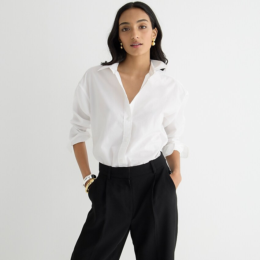 Relaxed-fit crisp cotton poplin shirt | J. Crew US
