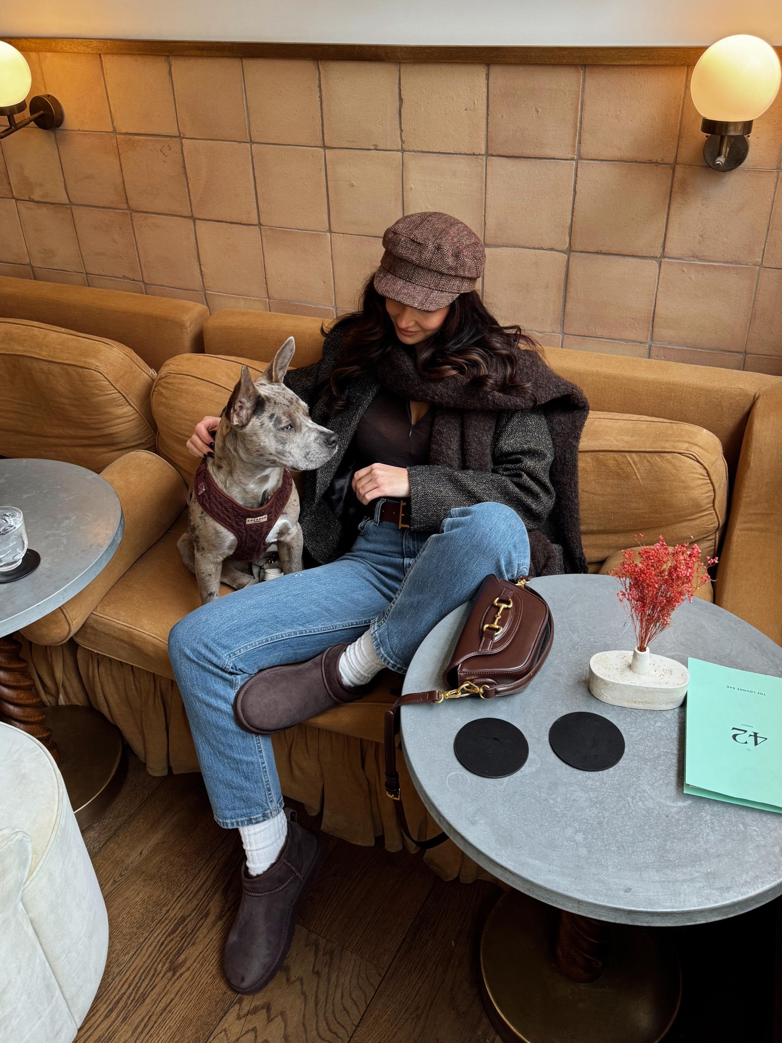 Autumn is for cosy coffee dates and countryside walks 🐶🤎 perfect Sunday casual look, Abercrombie jeans and Cos knitted top, styled with brown UGG boots and country hat, but elevated with my Sandro brown houndstooth blazer. Could be styled up with boots too!

#LTKautumn #LTKstyletip