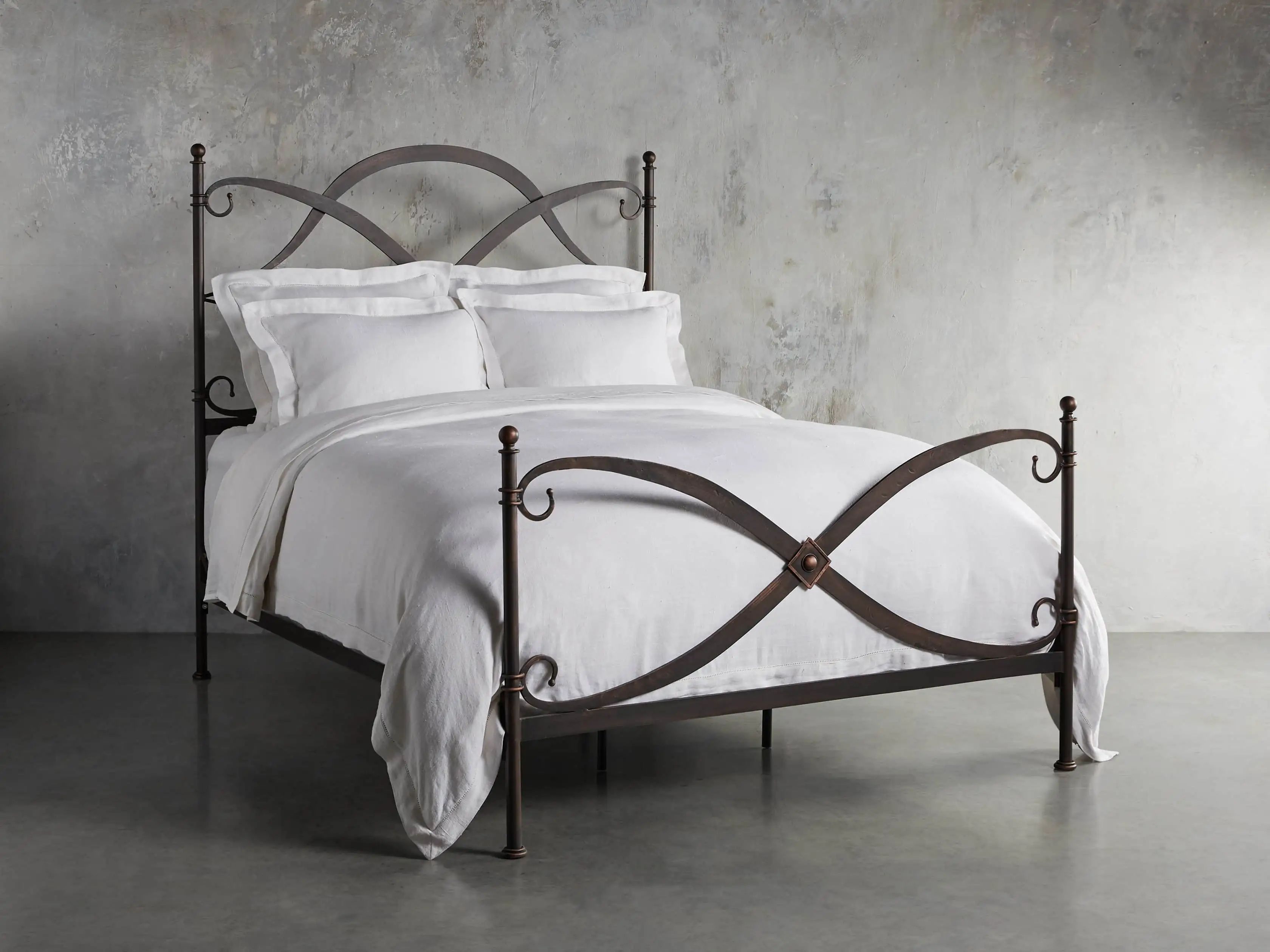 St Lucia 63"" Full Iron Bed In Rust | Arhaus