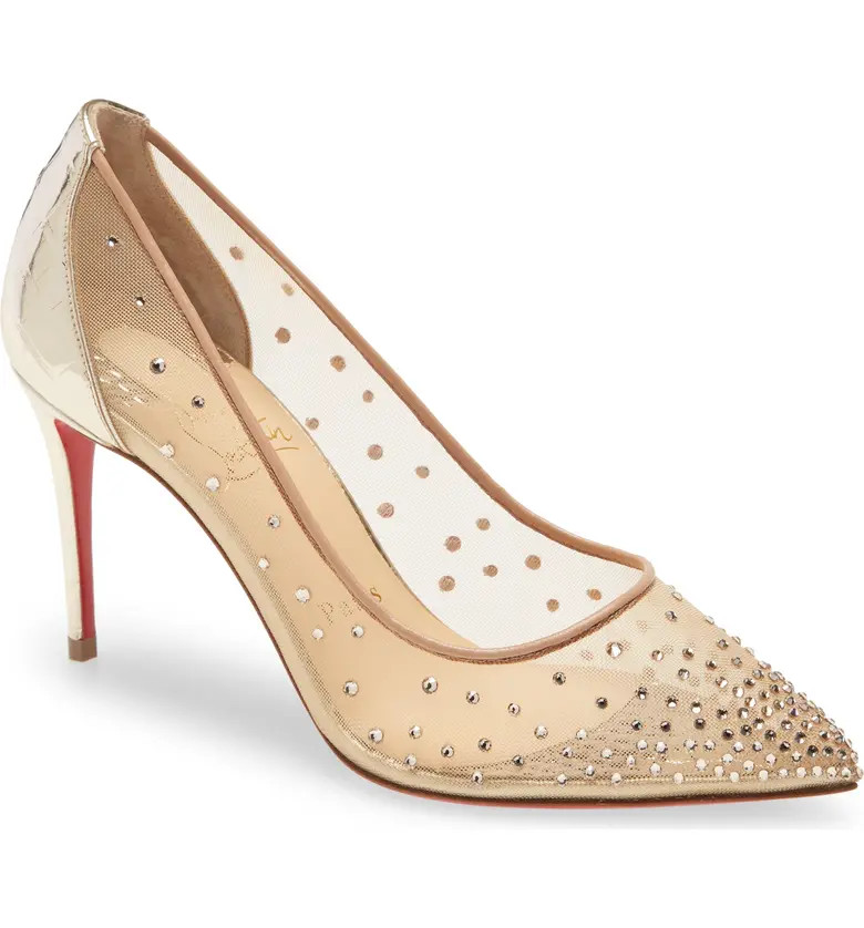 Christian Louboutin Follies Crystal Mesh Pump (Women) | Nordstrom | Nordstrom