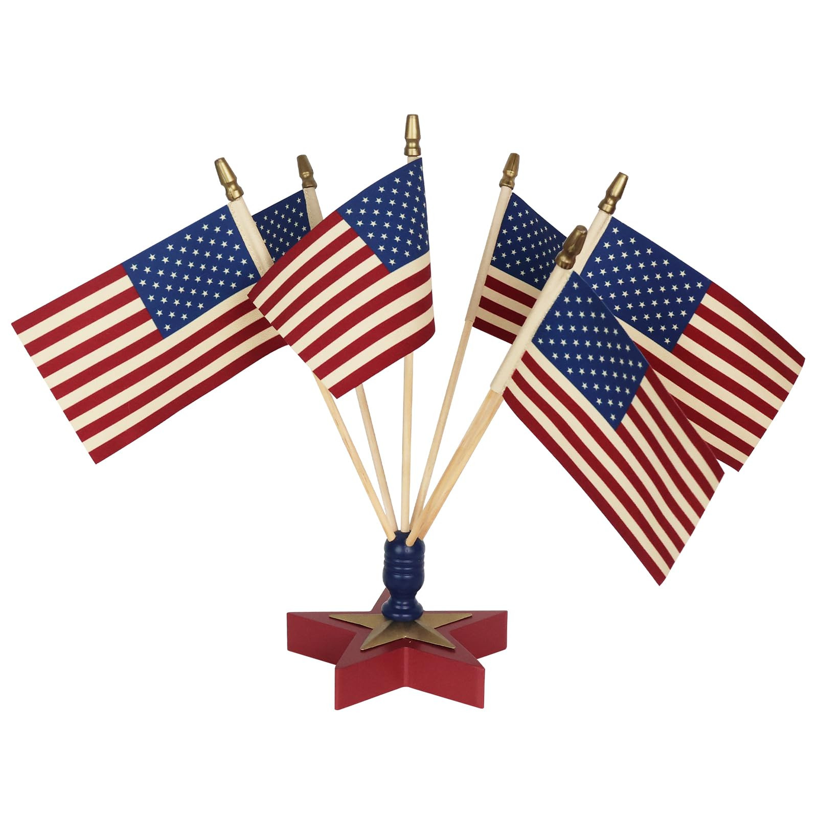MEETYAMOR Memorial Day Decorations, 4th of July Decorations, American Flag with Pentagram Bracket... | Amazon (US)