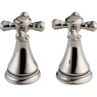 Delta Pair of Cassidy Metal Cross Handles for Bathroom Faucet in Polished Nickel H295PN - The Hom... | The Home Depot