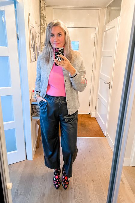 Ootd - Thursday
A grey bomber* jacket paired with a pink turtleneck sweater and faux leather wide legged trousers. Sizing details in the reviews. 

* bomber is really old but I linked similar items. 



#LTKstyletip #LTKmidsize #LTKover40