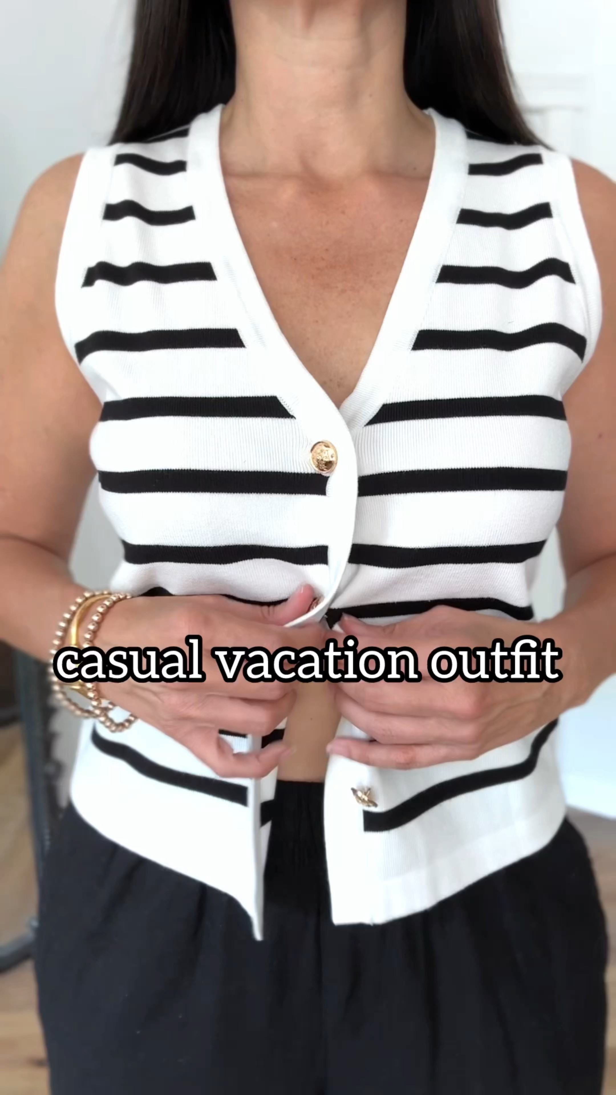 Easy vacation outfit, great for spring and summer! The perfect elevated-casual look that comfy but pulled together!

Sizing:
Sleeveless striped sweater-Amazon, medium
Wide-leg linen pants-Old Navy, wearing medium regular length 
Raffia sandals-Sam Edelman, run TTS

vacation outfit | travel outfit | casual outfit | Amazon fashion | straw bag | Anine Bing straw tote | gold hoops 



#LTKfindsunder50 #LTKstyletip #LTKover40