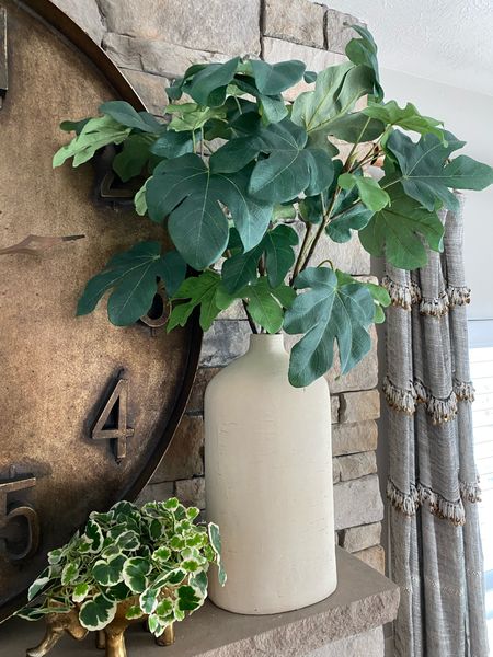 Target vase and faux fiddle leaf fig stems, fireplace mantle decor, arhaus living room defor 

#LTKfamily #LTKhome #LTKFind