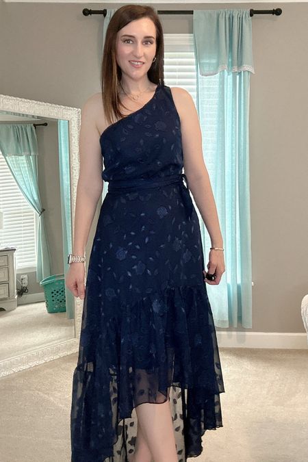I love the floral details in this high low one shoulder dress. It comes in pink and white too, which are perfect for spring! I’m always a sucker for navy because it’s classic. Save 30% with 30LGNS6X-and there is a coupon on the Amazon post at the time of posting which brings the dress to around $21!! Perfect for a spring wedding! 

#LTKunder50 #LTKsalealert #LTKFind