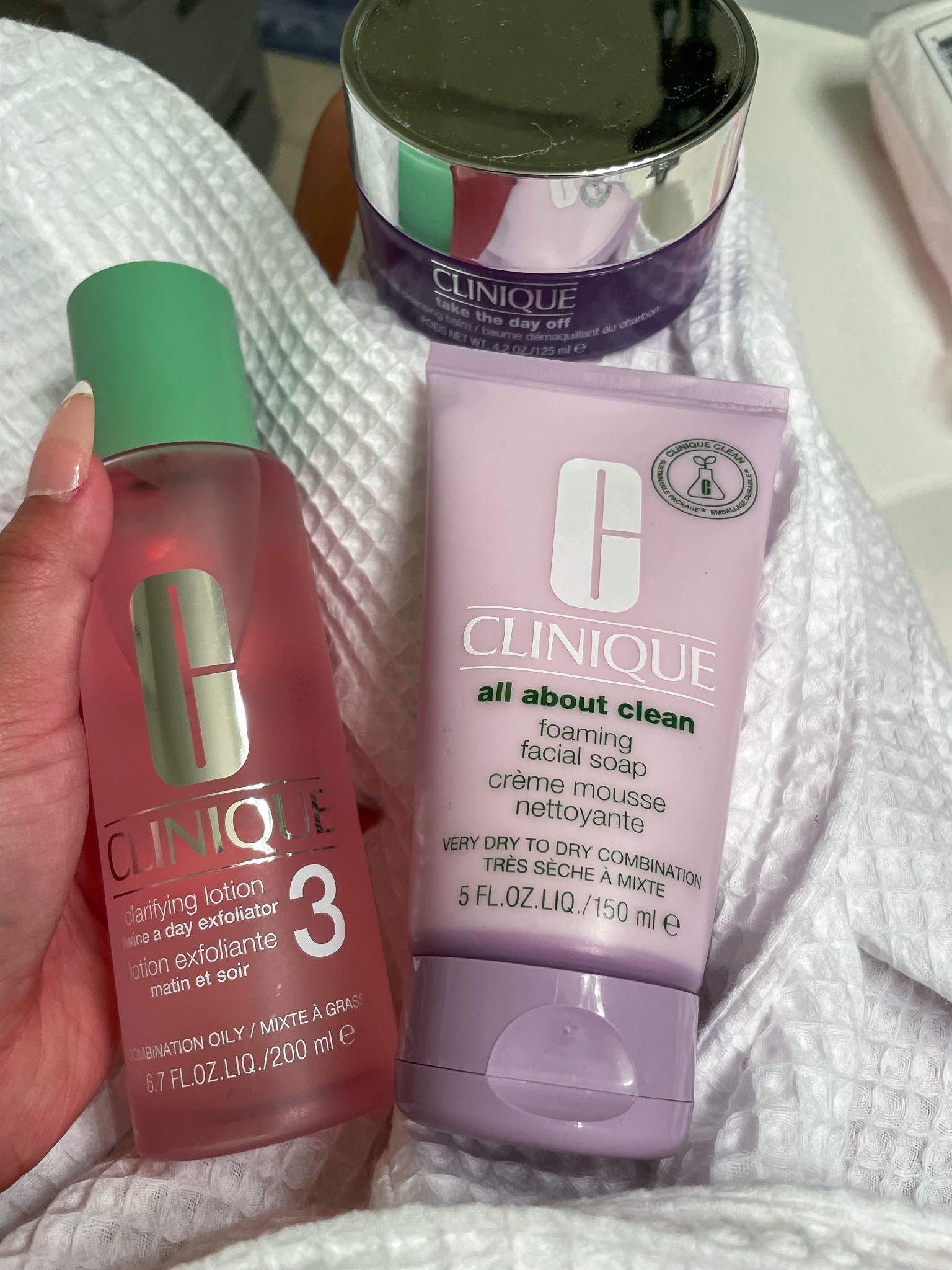 Clinique products.
Charcoal cleansing balm, all about clean facial cleanser, and clarifying lotion 3

#LTKbeauty