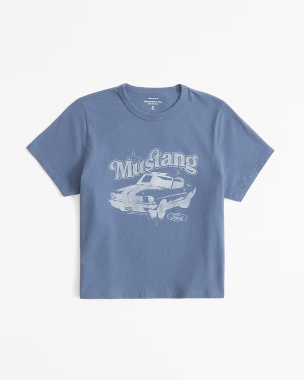 Women's Short-Sleeve Mustang Graphic Skimming Tee | Women's Tops | Abercrombie.com | Abercrombie & Fitch (US)