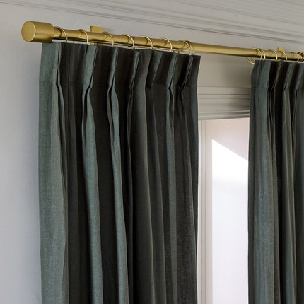 Pleated European Flax Linen Blackout Curtain