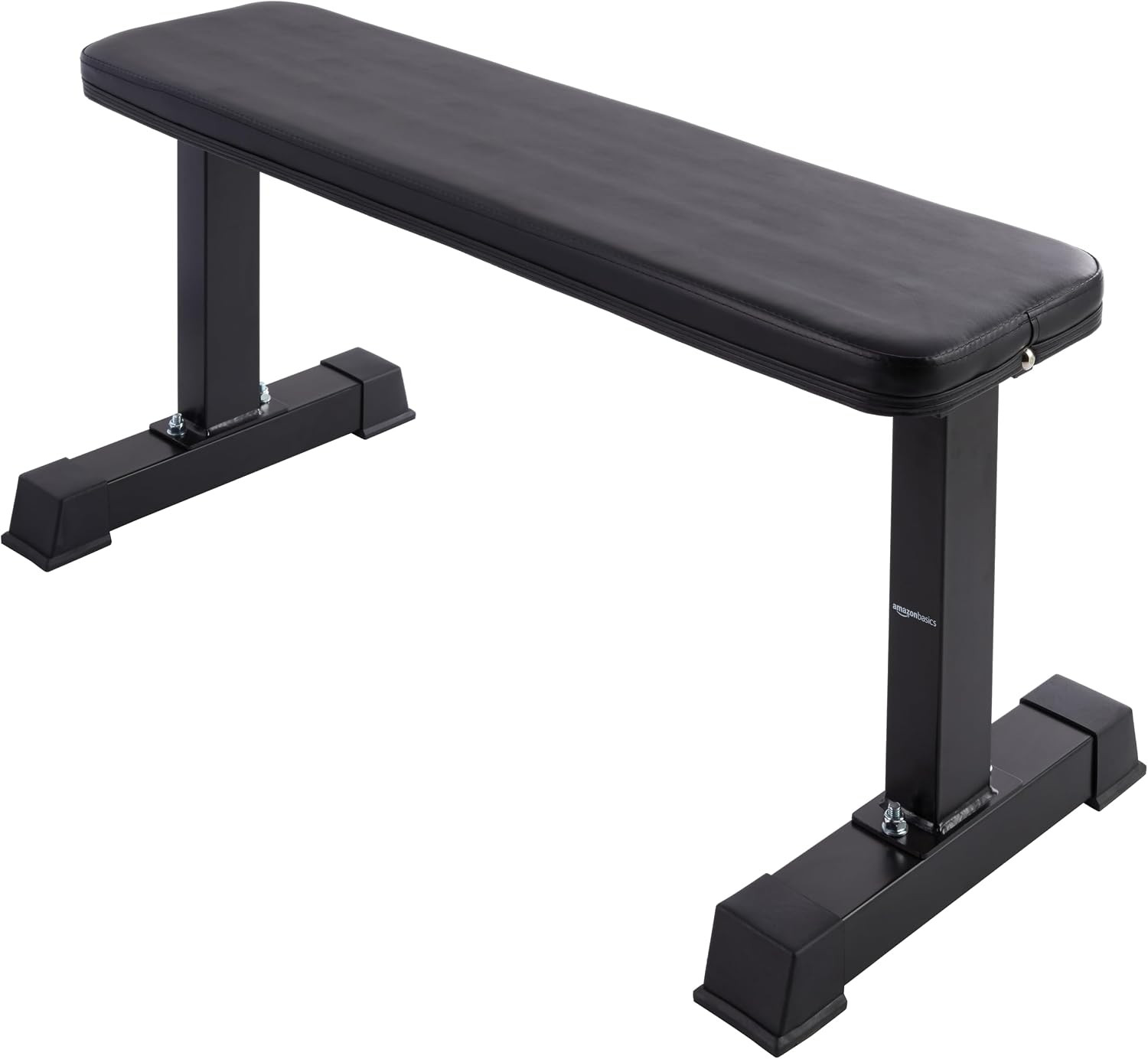 Amazon Basics Sturdy Flat Weight Bench for Home Gym, Strength Training, Stable Assembly, Black | Amazon (US)