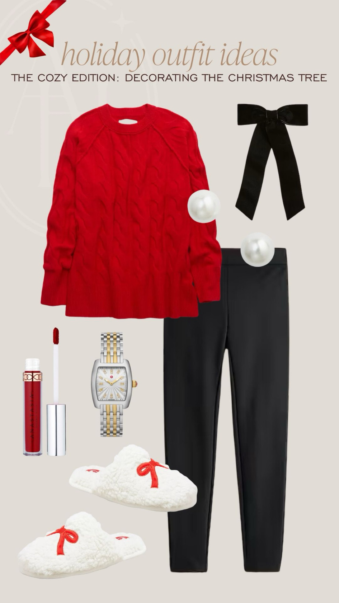 Holiday outfit idea. This cable-knit sweater and leggings are perfect for decorating your Christmas tree. 

#LTKSeasonal #LTKHoliday #LTKStyleTip