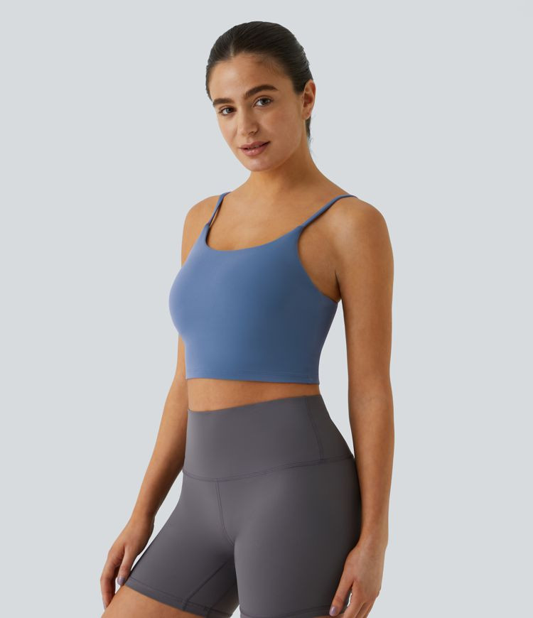 Women’s Basic Padded Workout Cropped Low Support Tank Top A-C Cups - Halara | HALARA