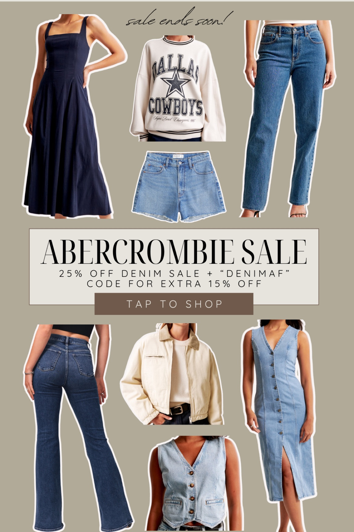 Abercrombie sale ends soon! 25% off jeans + code “DENIMAF” code for extra 15% off! 


Neutrals, chic, summer outfit, country concert outfit, jeans, fall outfit, blue maxi dress, neutral fall jacket, coastal, european, sweater, crewneck sweatshirtt

#LTKWorkwear #LTKStyleTip #LTKSaleAlert