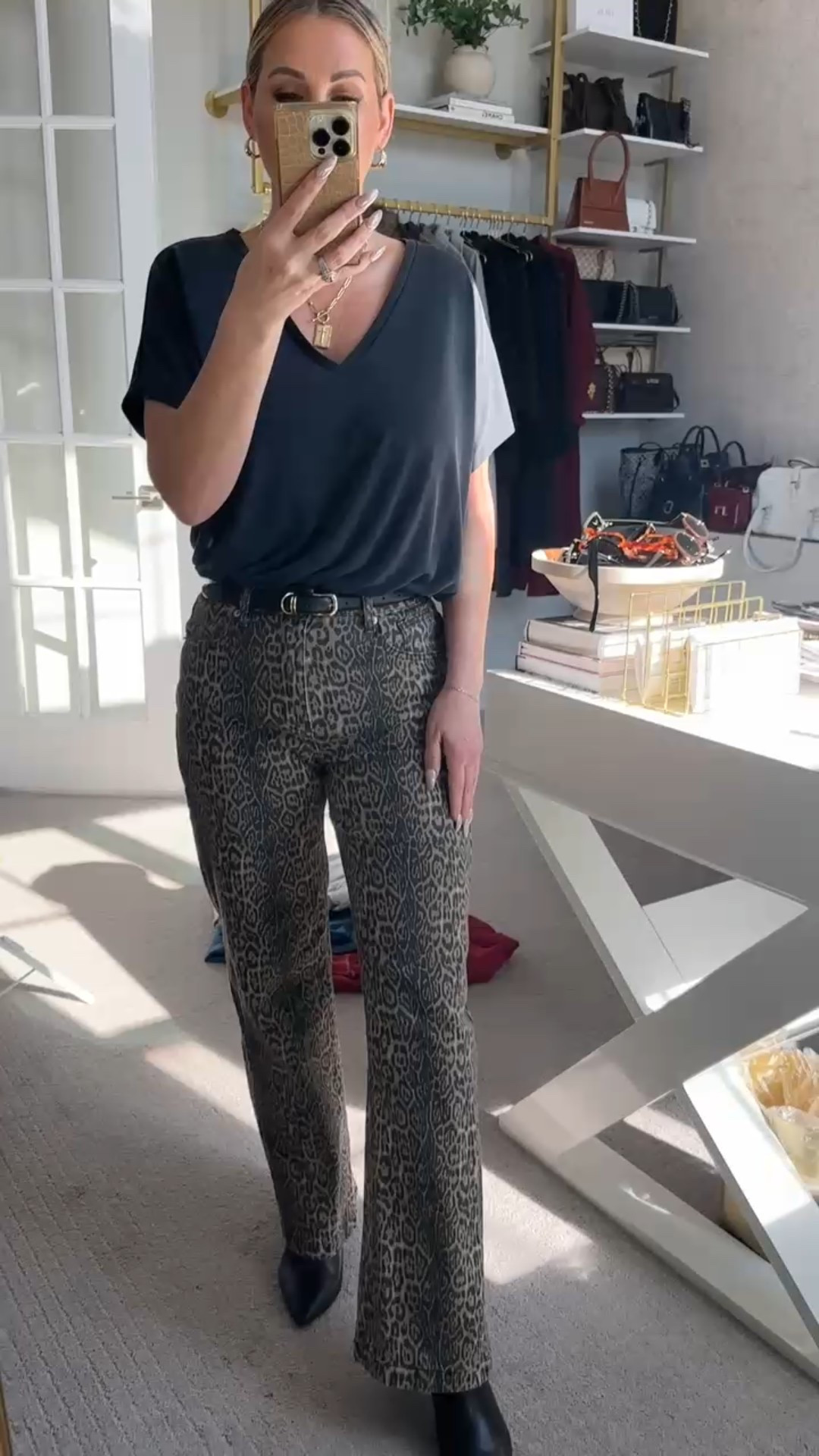 OOTD! These leopard jeans, black tshirt, belt and boots all linked⬆️

#LTKSeasonal #LTKStyleTip #LTKFindsUnder100