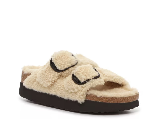 Birkenstock Papillio by Birkenstock Arizona Big Buckle Shearling Platform Sandal - Women's | DSW