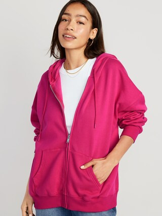 Oversized Full-Zip Hoodie for Women | Old Navy (US)