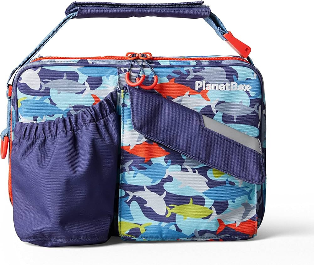 PlanetBox Insulated Lunch Bag Camo Shark Edition Carry Bag with Pockets for Water Bottle and Snac... | Amazon (US)