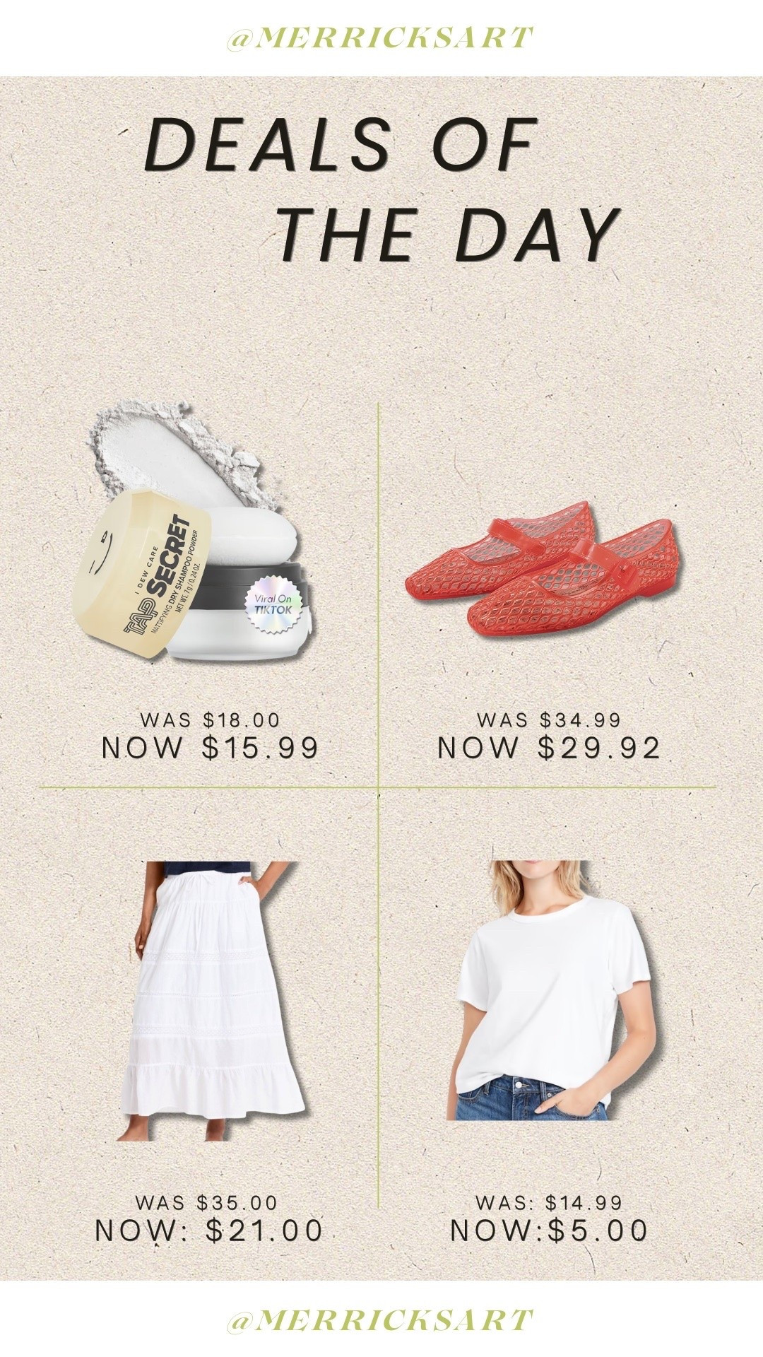 Deals of the day!! My favorite powder dry shampoo, this incredible jelly flat look alike and the perfect white pieces for summer!!

#LTKSeasonal #LTKSaleAlert