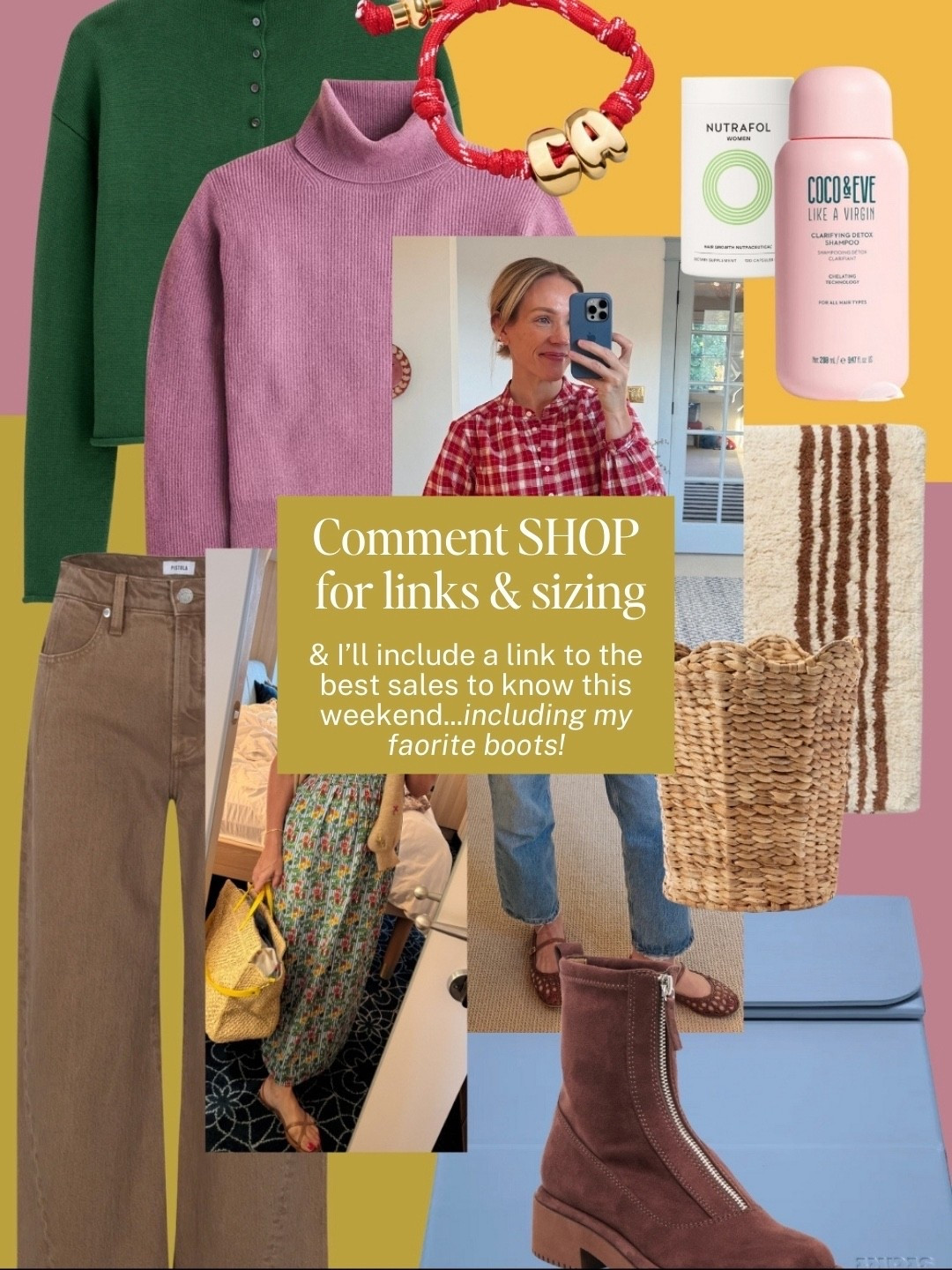 See the full post as edit every Friday over on clairelately.com 

Pistola jeans code lately15 jcrew cashmere Alex mill Taylor Cardigan zipper front boots Stakt yoga mat code clairelately15 mitral hair hill house home dress doen top 

#LTKSaleAlert #LTKdayinmylife #LTKmomlife