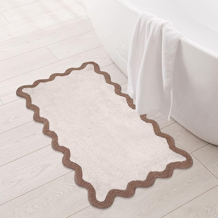 Folkulture Bathroom Rug | (32 X 20) Bath Mats for Bathroom-Décor | 100% Cotton Beige Bath Rug | ... | Amazon (US)