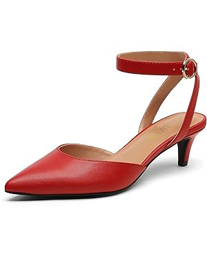 DREAM PAIRS Kitten Heels for Women Low Heel Dress Shoes Wedding Dress Closed Toe Pump Shoes | Amazon (US)