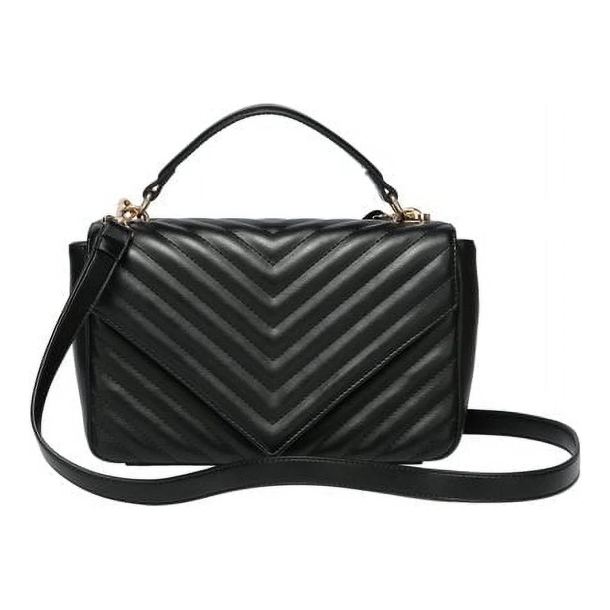 Daisy Rose Women's Quilted Top Handle Shoulder Cross body bag for Women - PU Vegan Leather - Blac... | Walmart (US)