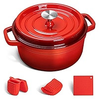 MICHELANGELO Enameled Cast Iron Dutch Oven with Lid, 4 Qt Dutch Oven Pot with Lid, Enamel Dutch O... | Amazon (US)